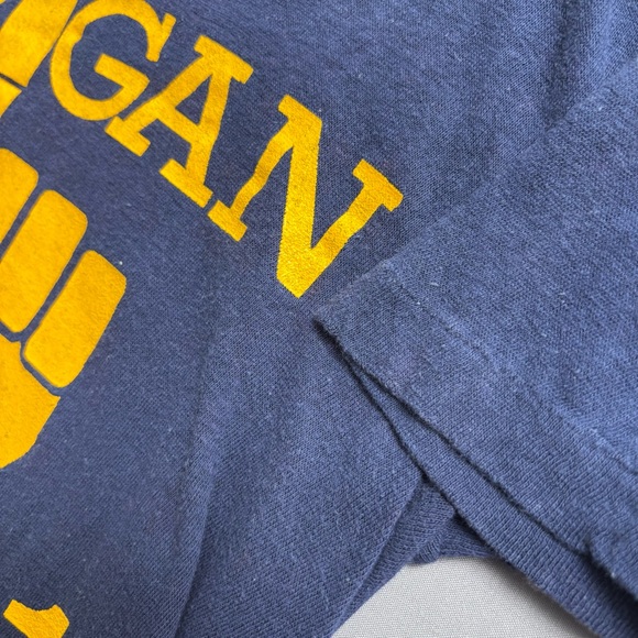 Vintage Michigan Ohio State Rivalry Graphic Blue Yellow Men's T-Shirt M - Picture 4 of 8